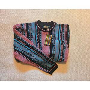Steven Land Sweater M (NWT) | Vibrant Jacquard Retro Knit